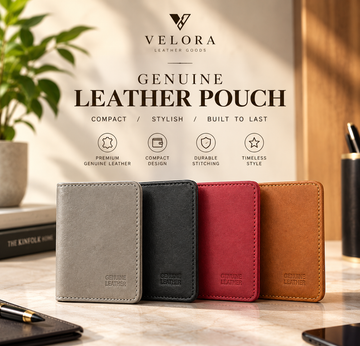 VELORA Genuine Leather Pouch – Premium Everyday Organizer